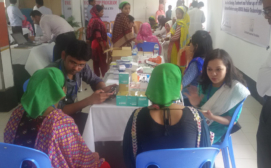 Doctors of HAEFA examining RMG workers in Mirpur, Bangladesh. photo: HAEFA